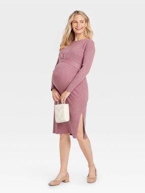 Long Sleeve Maternity Wrap Sweater Dress - Isabel Maternity by Ingrid & Isabel